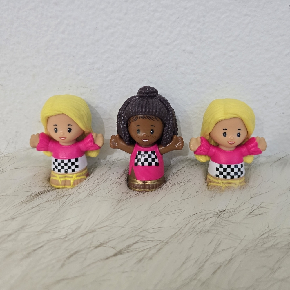 Fisher Price Little People Barbie Girl Race Car Driver Figure Bundle Lot
